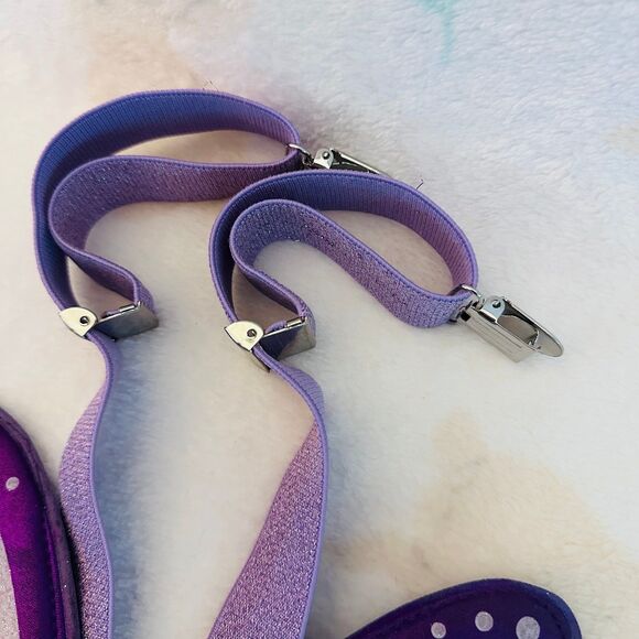 Girl’s Purple Butterfly Suspenders Toddler Size - Picture 4 of 6